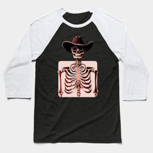 Western Cowboy Skeleton Baseball T-Shirt